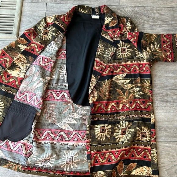 Vintage Hot Stuff Floral Pattern Western Style Lightweight Blazer Made in USA - Picture 11 of 16